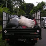 Clean Up Day One truck load from one of our 7 schools and the surrounding village, being driven off to the Recycling Plant. A successful Clean Up! (ENP)